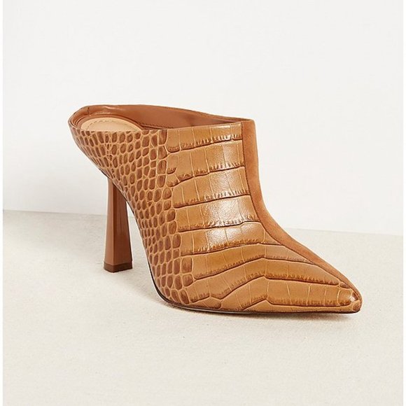 Lark Croc Embossed & Suede Stiletto Dress Mules - Picture 4 of 4